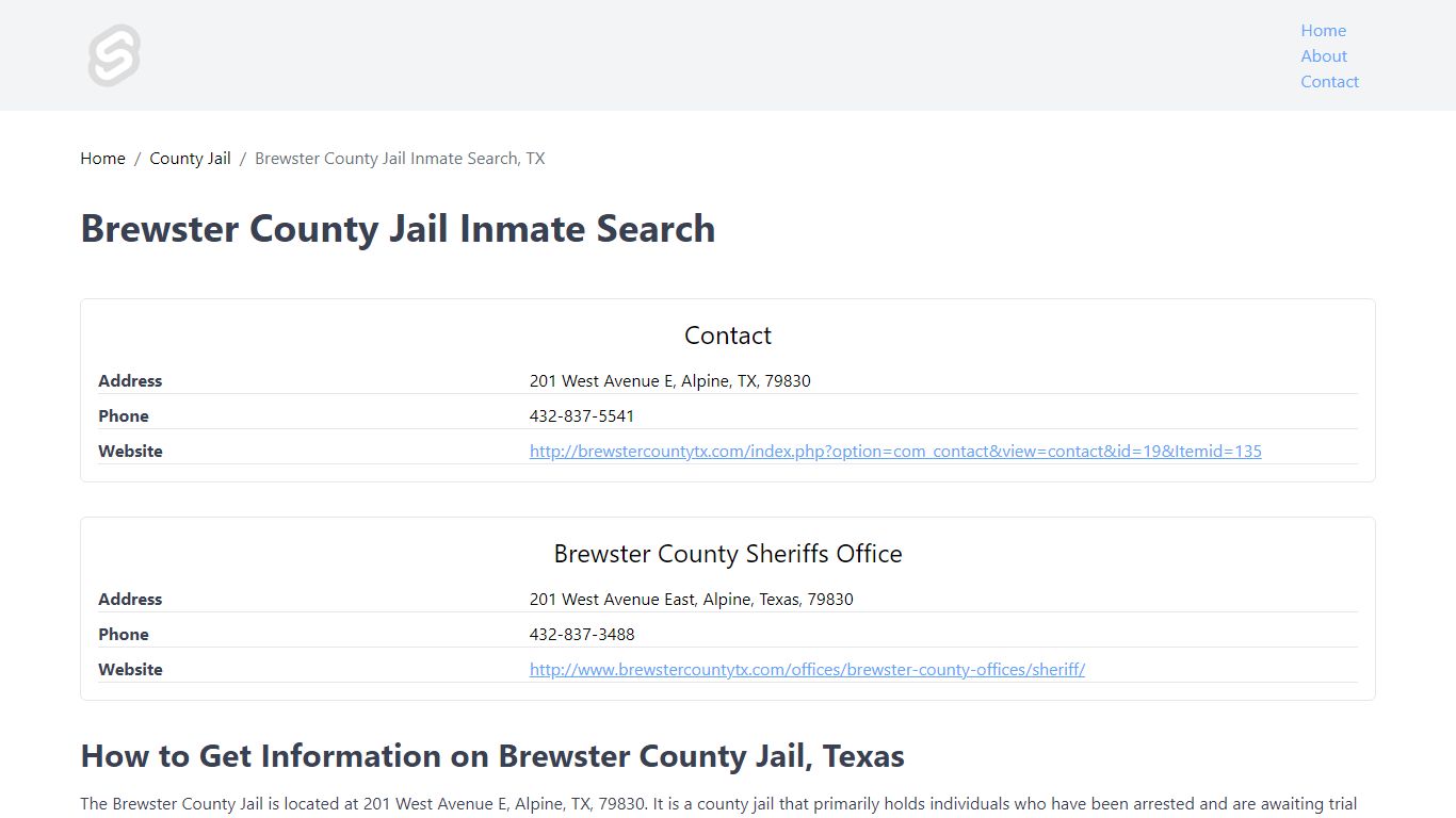 Brewster County Jail Inmate Search - texas.marfachamber.org